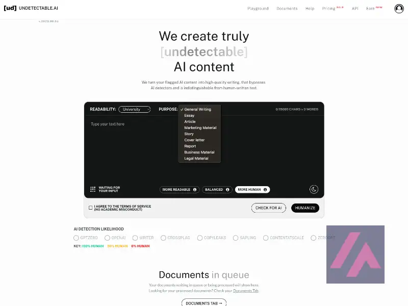 Undetectable AI-Website